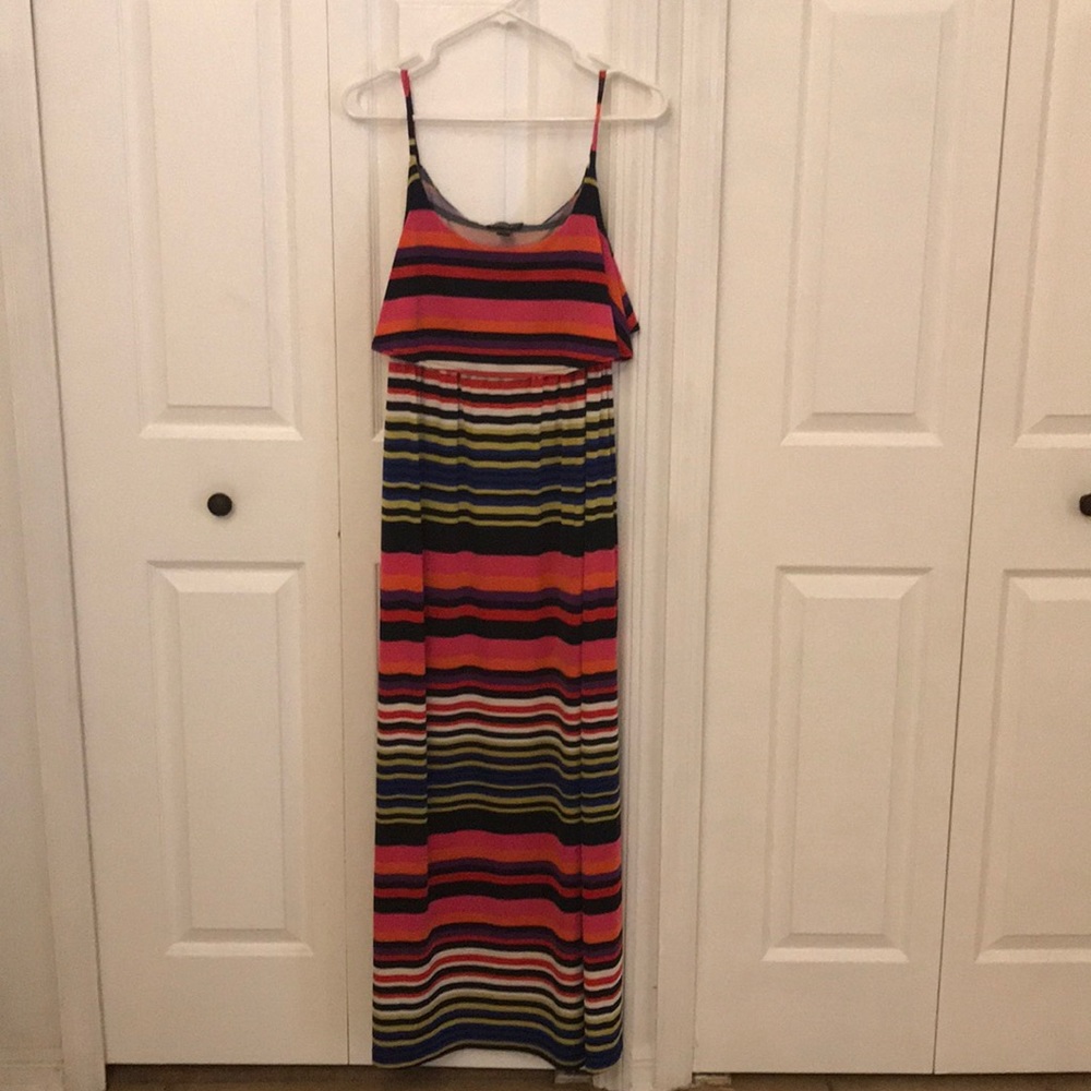 Blooming Rose Black Striped Maternity Dress